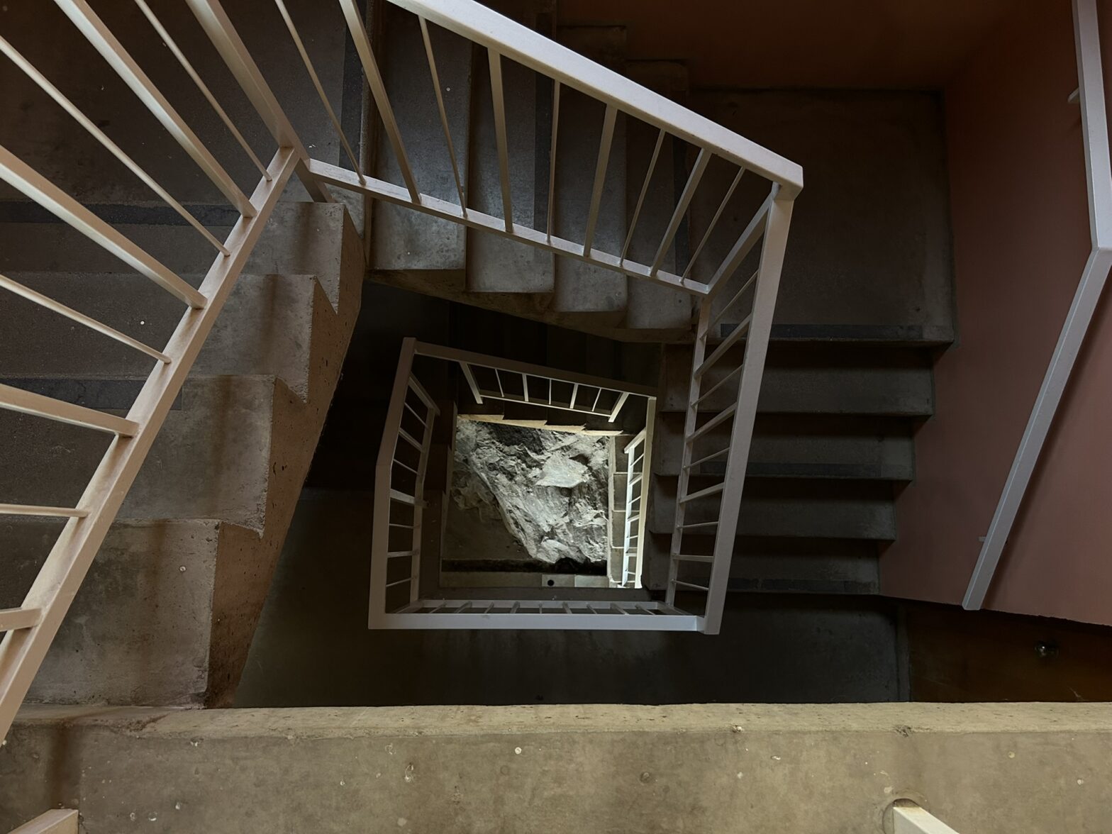 A stairwell at Arcosanti.